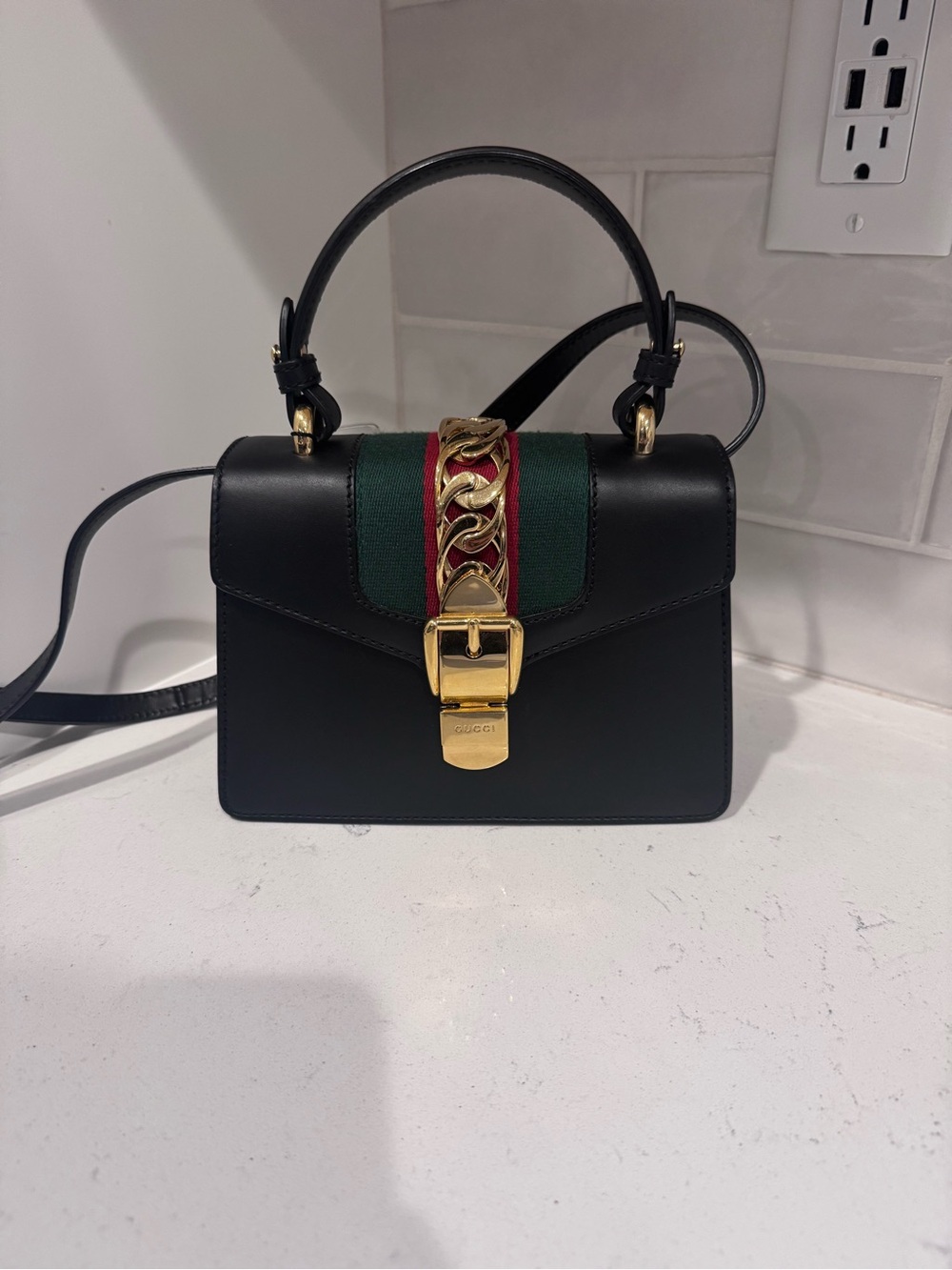 Gucci Sylvie Top Handle Two Straps with COA EUC